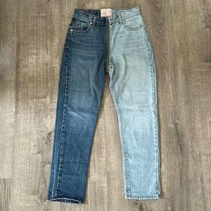 REVICE Two Tone Zip Jeans - size 28